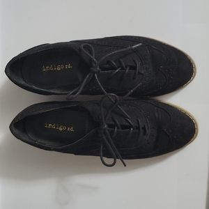 Sadie Oxford, Black Suade with Laces, Size 6M